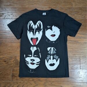 KISS Band T Shirt Mens Medium 19x26 Black Four Faces Alive 35 I Was There 2010